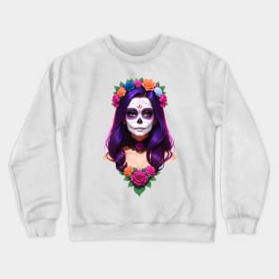 Floral Day of the Dead Girl Crewneck Sweatshirt